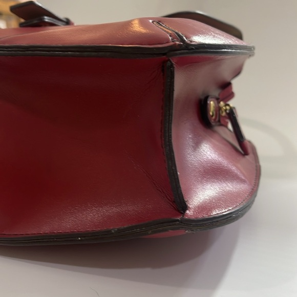 Emilie M Simulated Leather Maroon/Burgundy Handbag - Picture 7 of 14